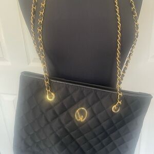 St John Vintage Black Quilted Bag